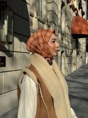 Femme Desen Eşarp (Kahverengi) RTS-1003-1