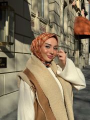 Femme Desen Eşarp (Kahverengi) RTS-1003-1