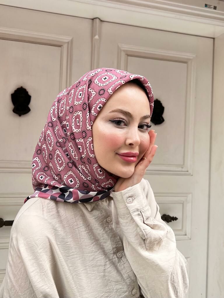 Femme Desen Eşarp (Gül Kurusu) RTS-1003-2