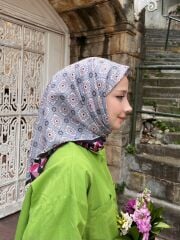 Femme Desen Eşarp (Pembe-Gri) RTS-1003-3