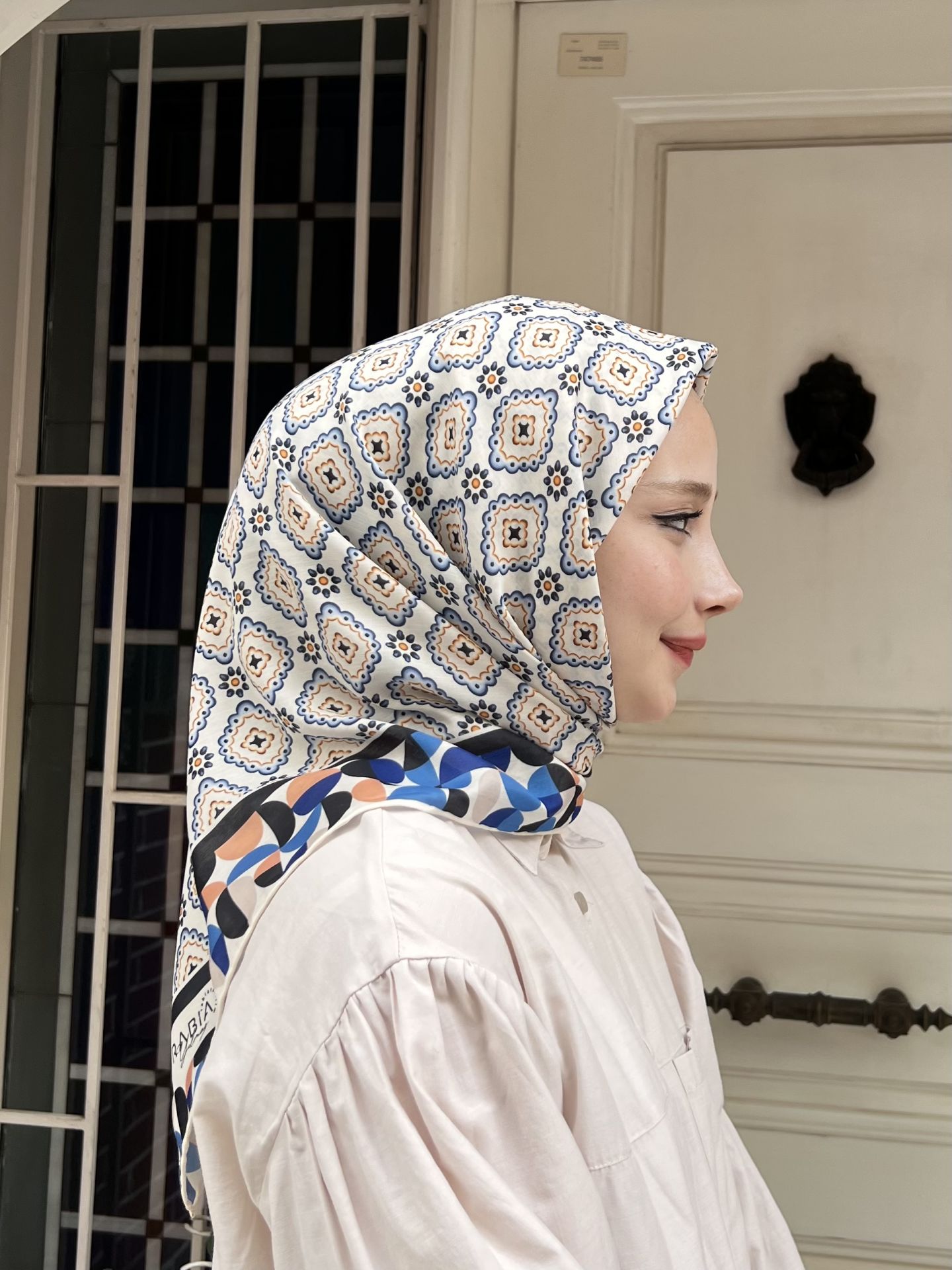 Femme Desen Eşarp  (Kemik) RTS-1003-7