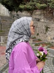 Femme Desen Eşarp (Gri) RTS-1003-11