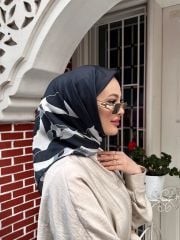Dore Desen Eşarp (Siyah) RTS-1004-2