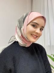 Suluboya Desen Eşarp (Pembe-Gri) RTS-1006-5