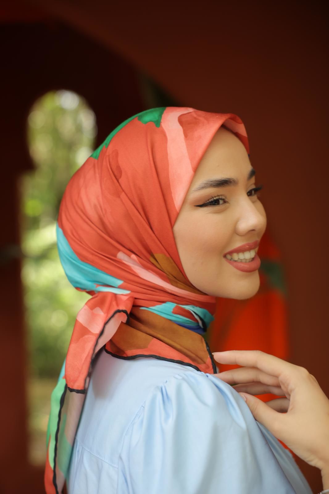 Suluboya Desen Eşarp (Tarçın) RTS-1006-3