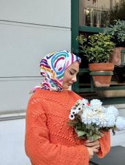 Petta Desen Eşarp ( Beyaz ) RTS-1011-9