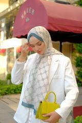 Olive Desen Şal ( Krem - Yeşil ) RTS-1028-5
