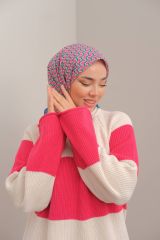 Mısra Desen Eşarp (Pembe- Yeşil) RTS-1014-3