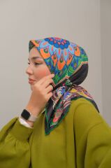 Matmazel Desen Eşarp ( Siyah - Yeşil ) RTS-1013-11