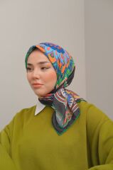 Matmazel Desen Eşarp ( Siyah - Yeşil ) RTS-1013-11