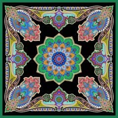 Matmazel Desen Eşarp ( Siyah - Yeşil ) RTS-1013-11