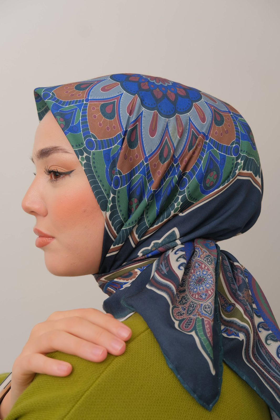 Matmazel Desen Eşarp ( Lacivert ) RTS-1013-8