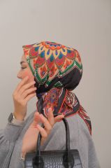 Matmazel Desen Eşarp ( Siyah-Kırmızı) RTS-1013-6