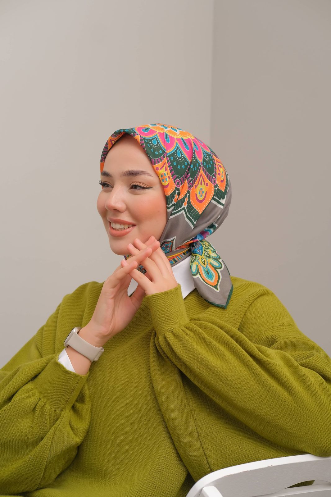 Matmazel Desen Eşarp ( Yeşil ) RTS-1013-5