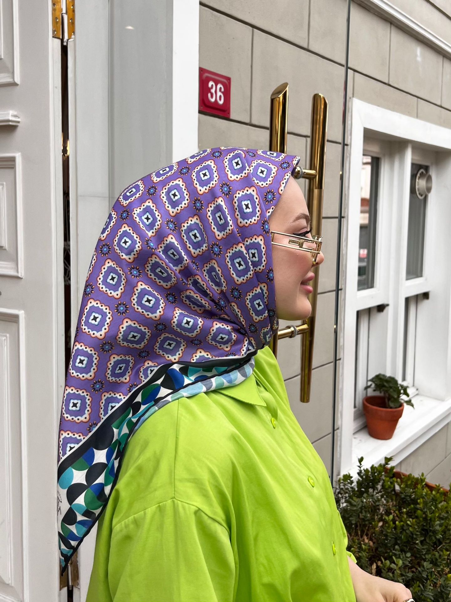 Femme Desen Eşarp (Mor) RTS-1003-12