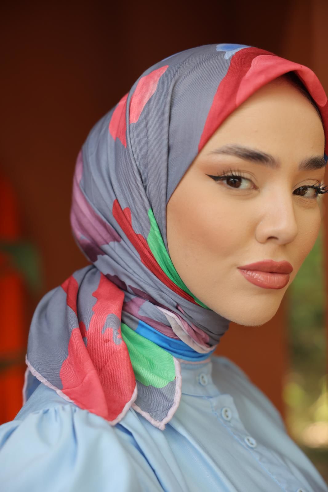 Suluboya Desen Eşarp (Gri) RTS-1006-14