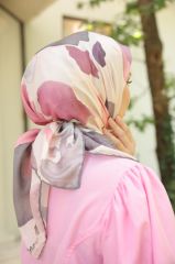 Suluboya Desen Eşarp (Pembe Gri) RTS-1006-11