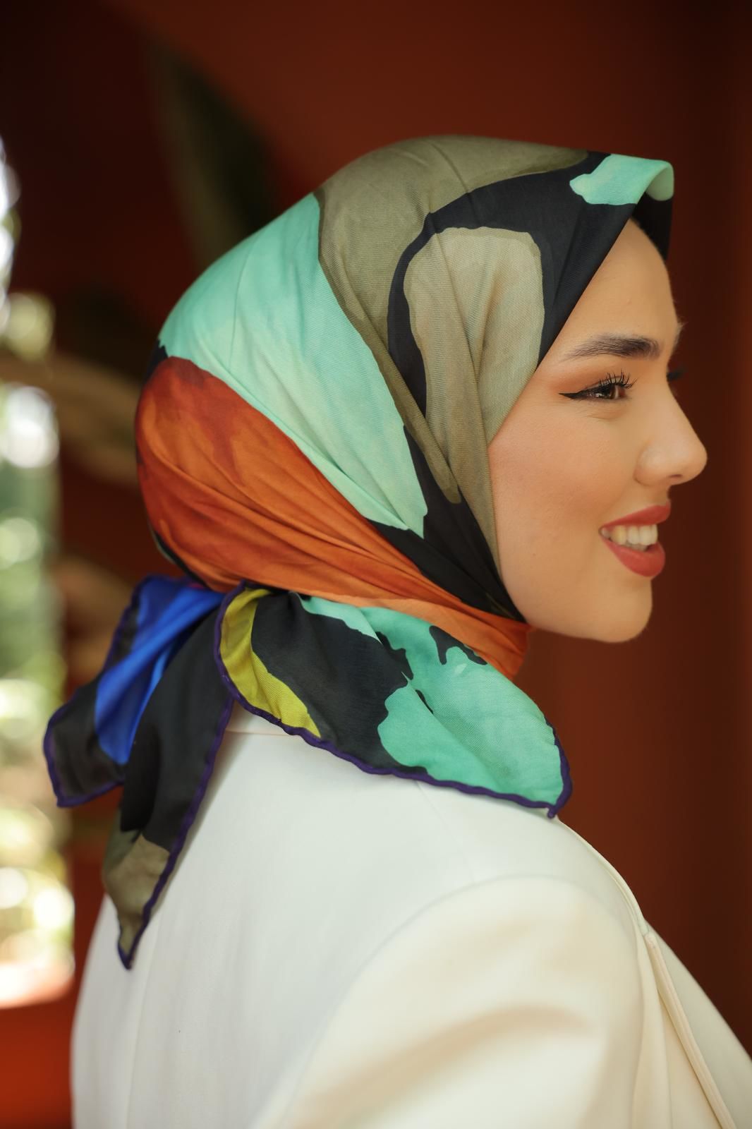 Suluboya Desen Eşarp (Siyah) RTS-1006-10
