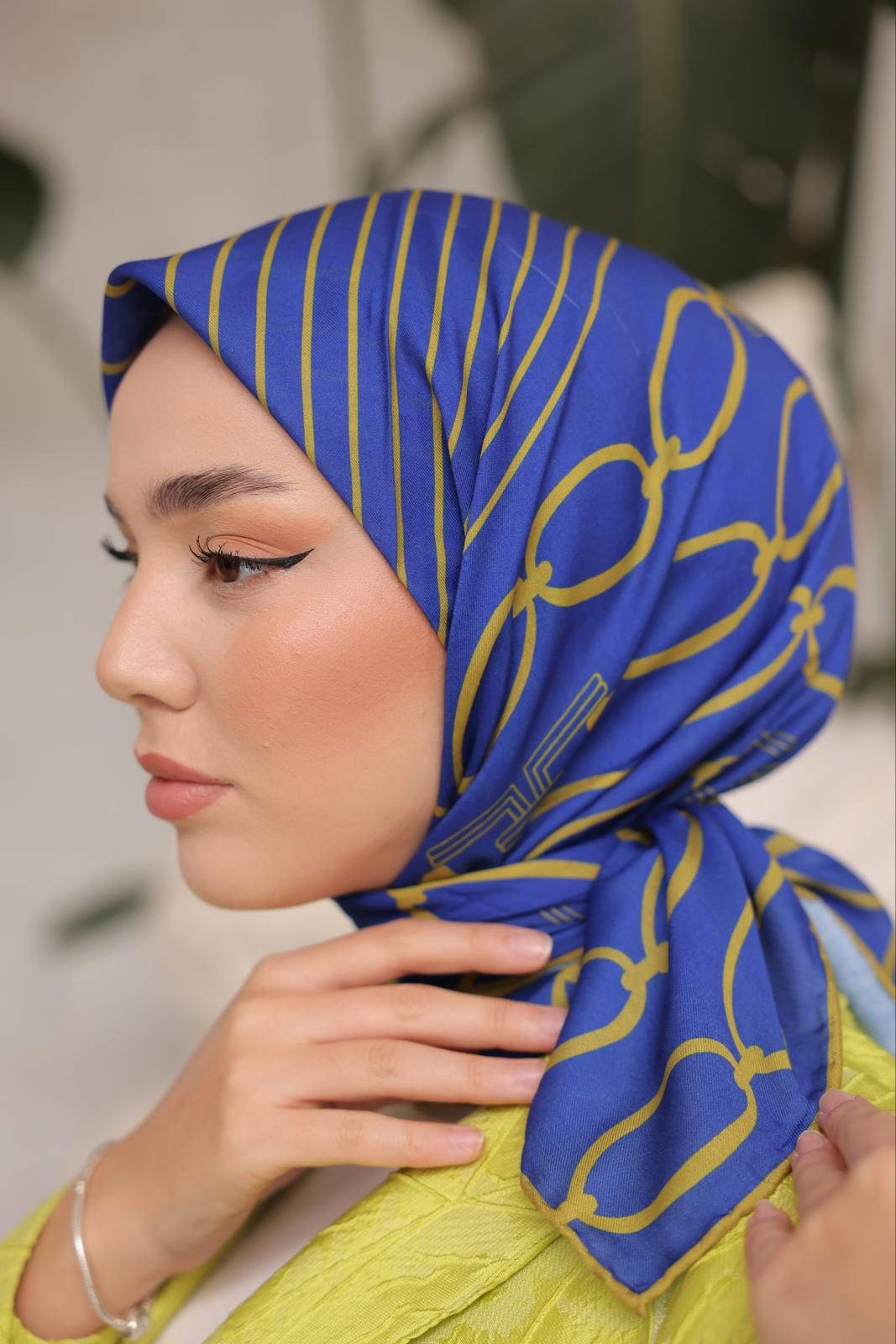 Zincir Desen Eşarp (Mavi) RTS-1012-3