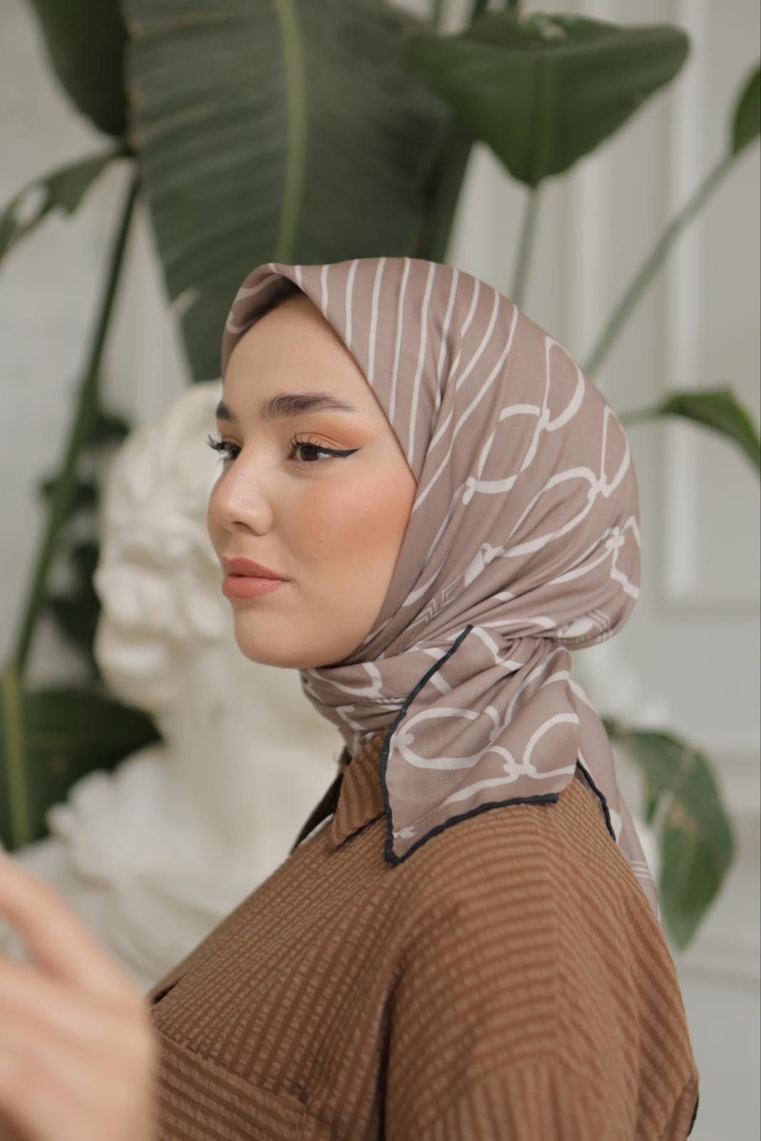 Zincir Desen Eşarp (Bej) RTS-1012-2