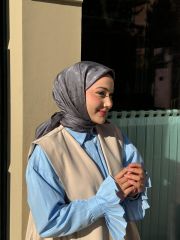 Neva İpeksi Jakar Eşarp ( Füme ) RTS-1026-9