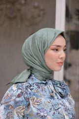 Neva İpeksi Jakar Eşarp ( Yeşil ) RTS-1026-8