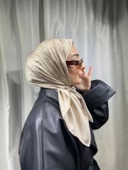 Neva İpeksi Jakar Eşarp ( Bej ) RTS-1026-5