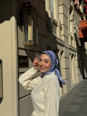 Loren İpeksi Jakar Eşarp ( Mavi ) RTS-1025-4