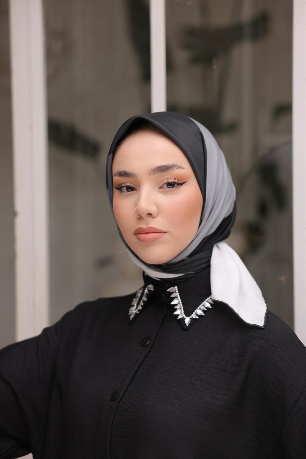 Mango Desen Eşarp (Siyah) RTS-1016-2