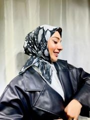 Lobelya Desen Eşarp  ( Siyah ) RTS-1009-17