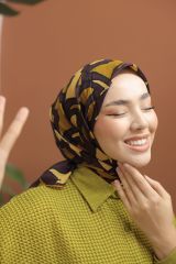 Mirel Desen Eşarp ( Kahve-Hardal ) RTS-1010-9