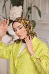 Mirel Desen Eşarp ( Kahve- Yeşil- Hardal ) RTS-1010-5