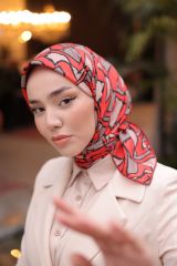 Mirel Desen Eşarp ( Vizon- Kiremit ) RTS-1010-2