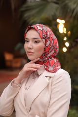 Mirel Desen Eşarp ( Vizon- Kiremit ) RTS-1010-2