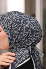 İtaly Desen Eşarp ( Siyah- Beyaz ) RTS-1018-14