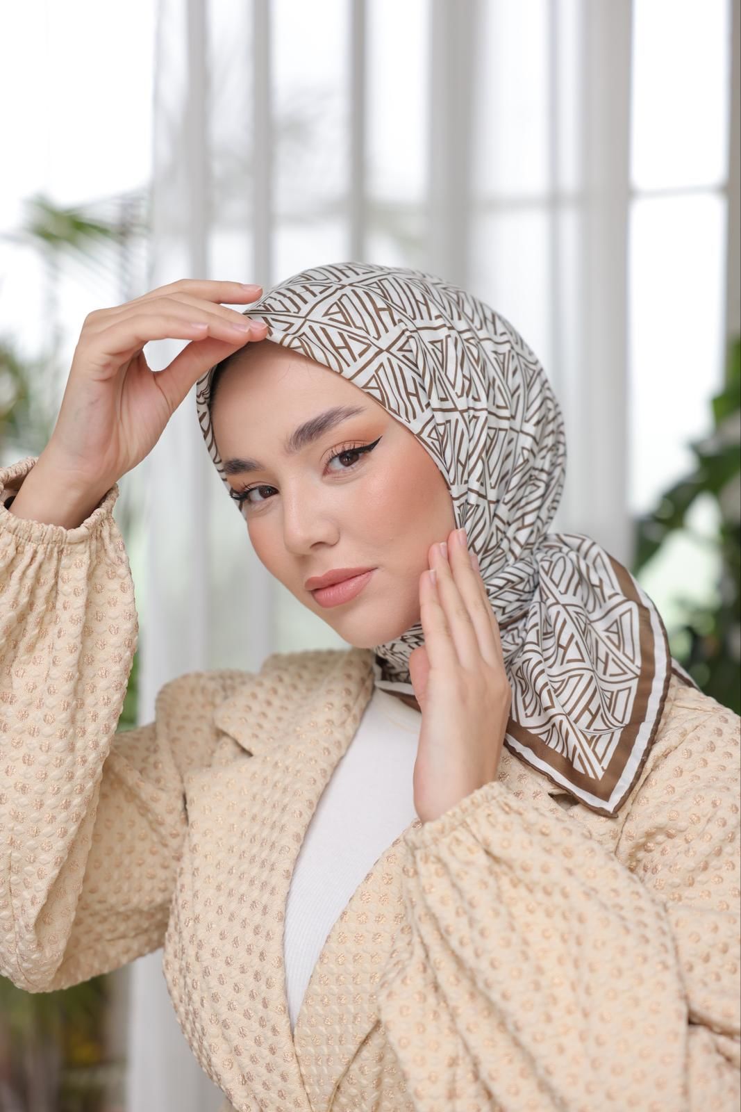 İtaly Desen Eşarp ( Krem ) RTS-1018-12