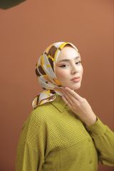 Lion Desen Eşarp ( Kahve - Hardal ) RTS-1030-7