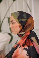 Suluboya Desen Şal ( Siyah - Yeşil ) RTS-1006-25