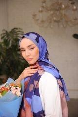 Suluboya Desen Şal ( Lacivert ) RTS-1006-22
