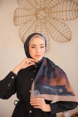 Suluboya Desen Şal ( Siyah-Bej ) RTS-1006-21