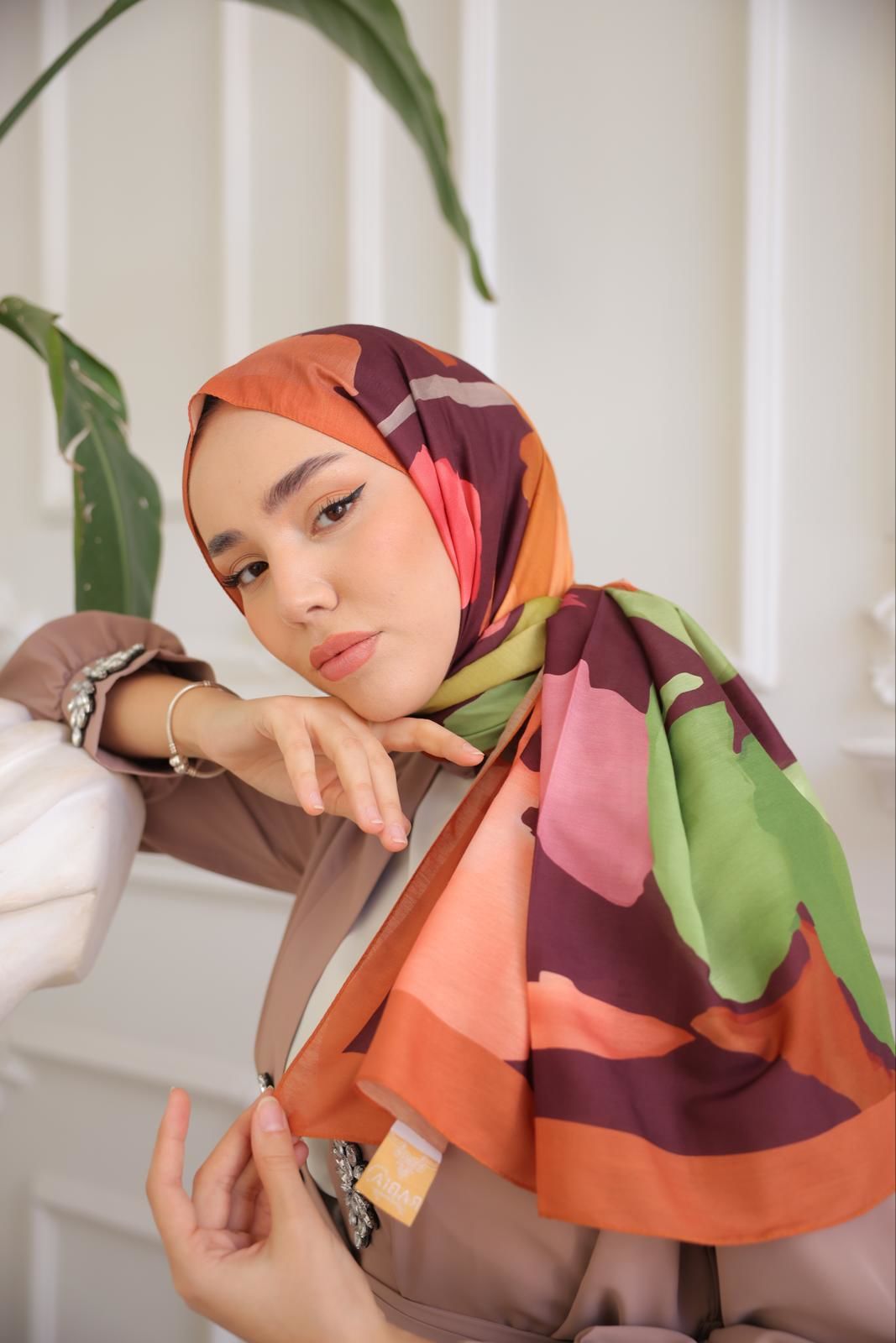 Suluboya Desen Şal ( Kiremit ) RTS-1006-20