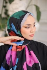 Suluboya Desen Şal (Siyah) RTS-1006-19