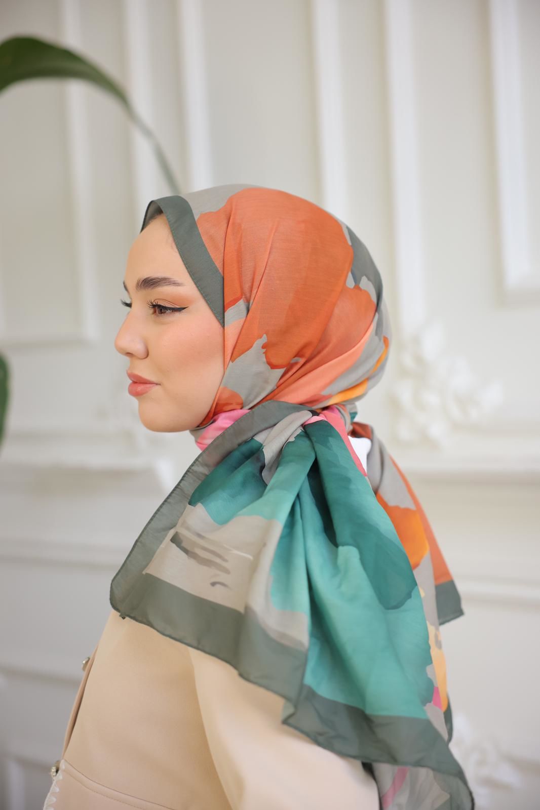 Suluboya Desen Şal ( Yeşil ) RTS-1006-18