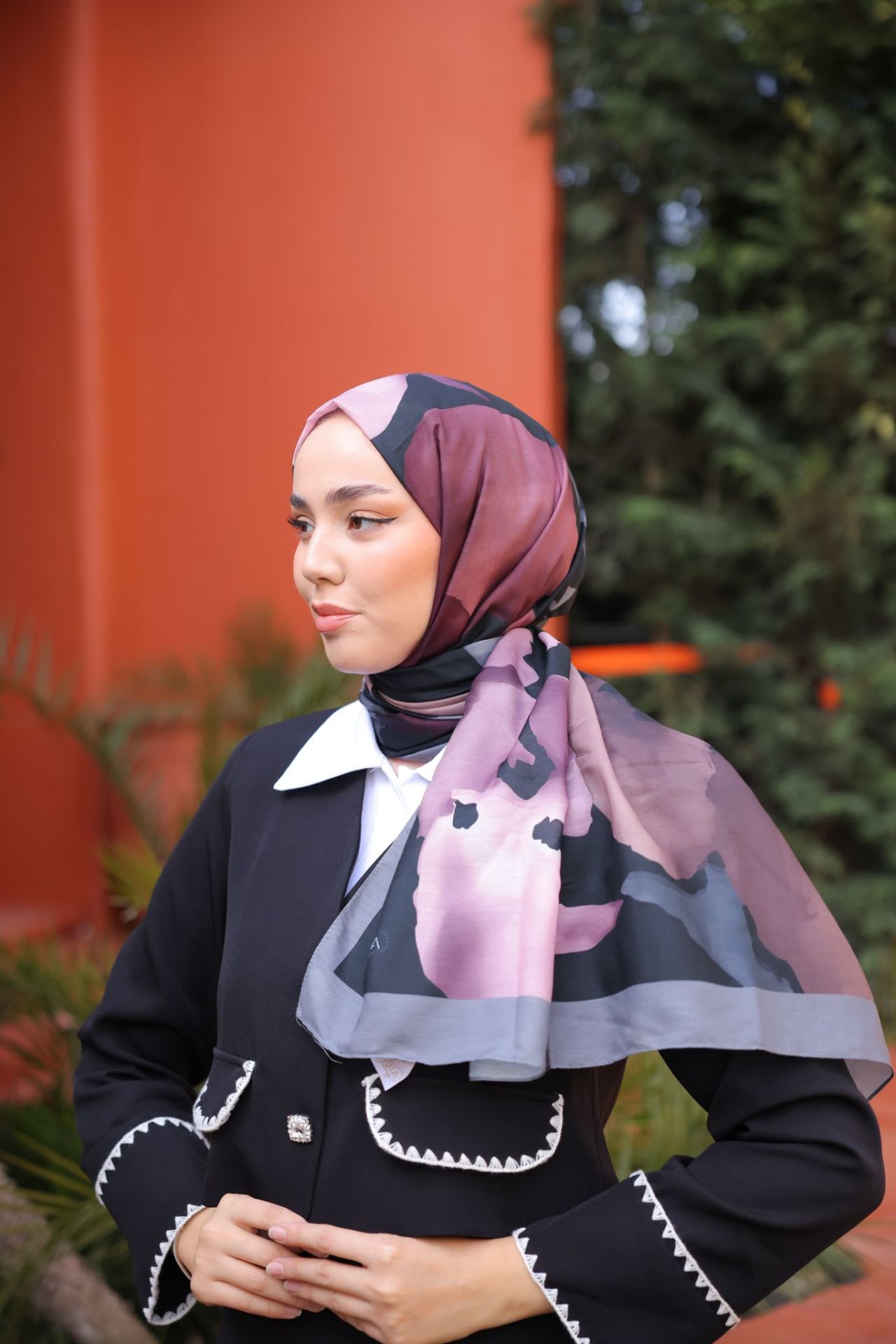 Suluboya Desen Şal ( Gri ) RTS-1006-17