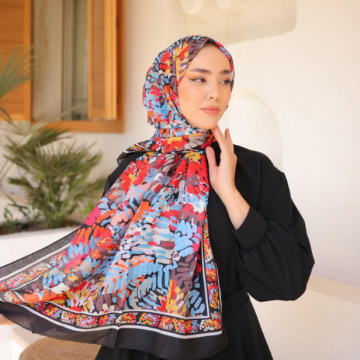 Lara Desen Şal  ( Siyah ) RTS-1038-7