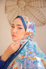 Lara Desen Şal  ( Mavi) RTS-1038-4