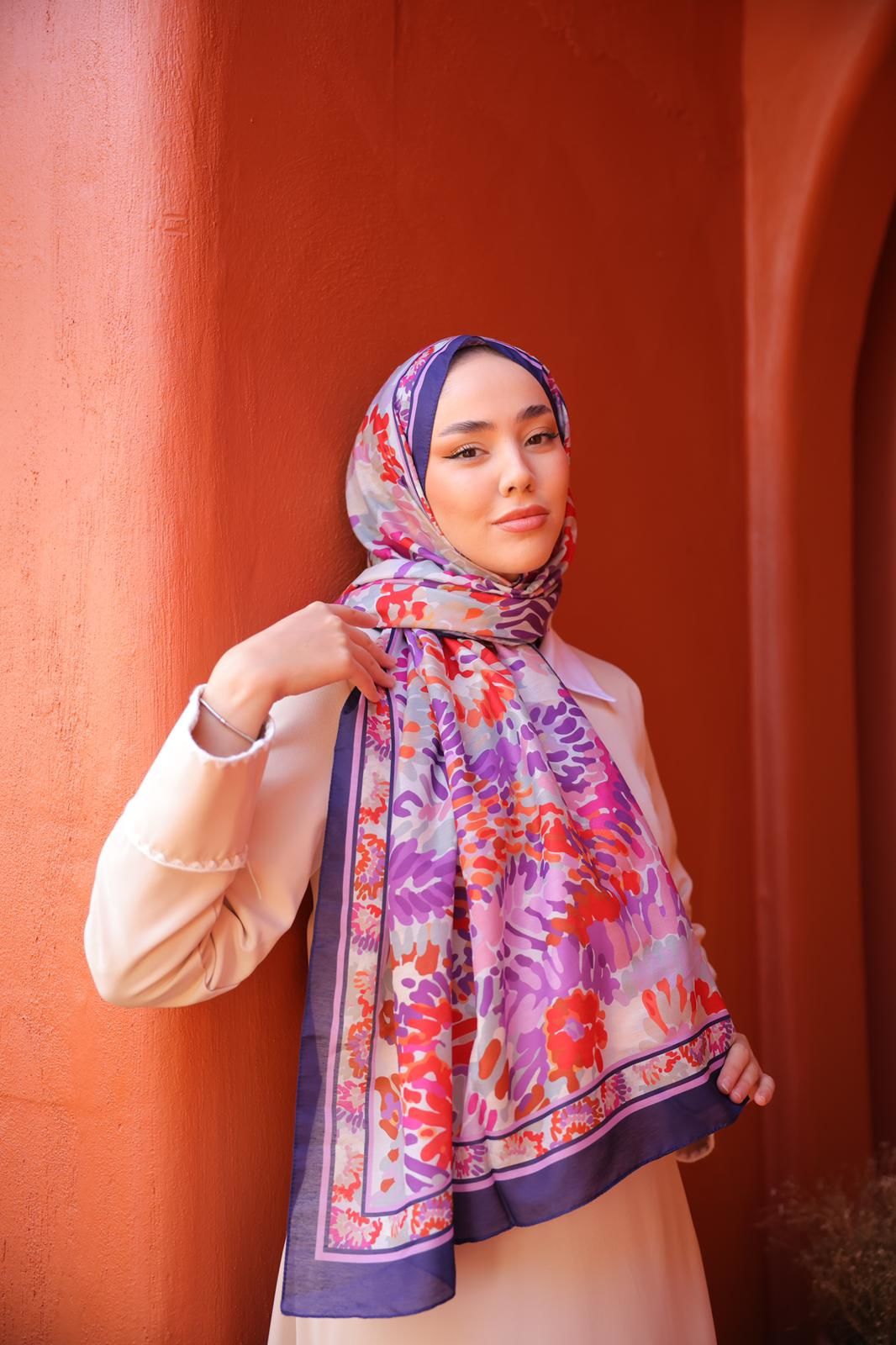 Lara Desen Şal ( Mor ) RTS-1038-3