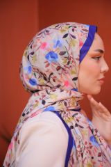 Kamelya Desen Şal ( Mavi ) RTS-1007-13