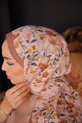 Kamelya Desen Şal ( Krem- Bej  ) RTS-1007-12