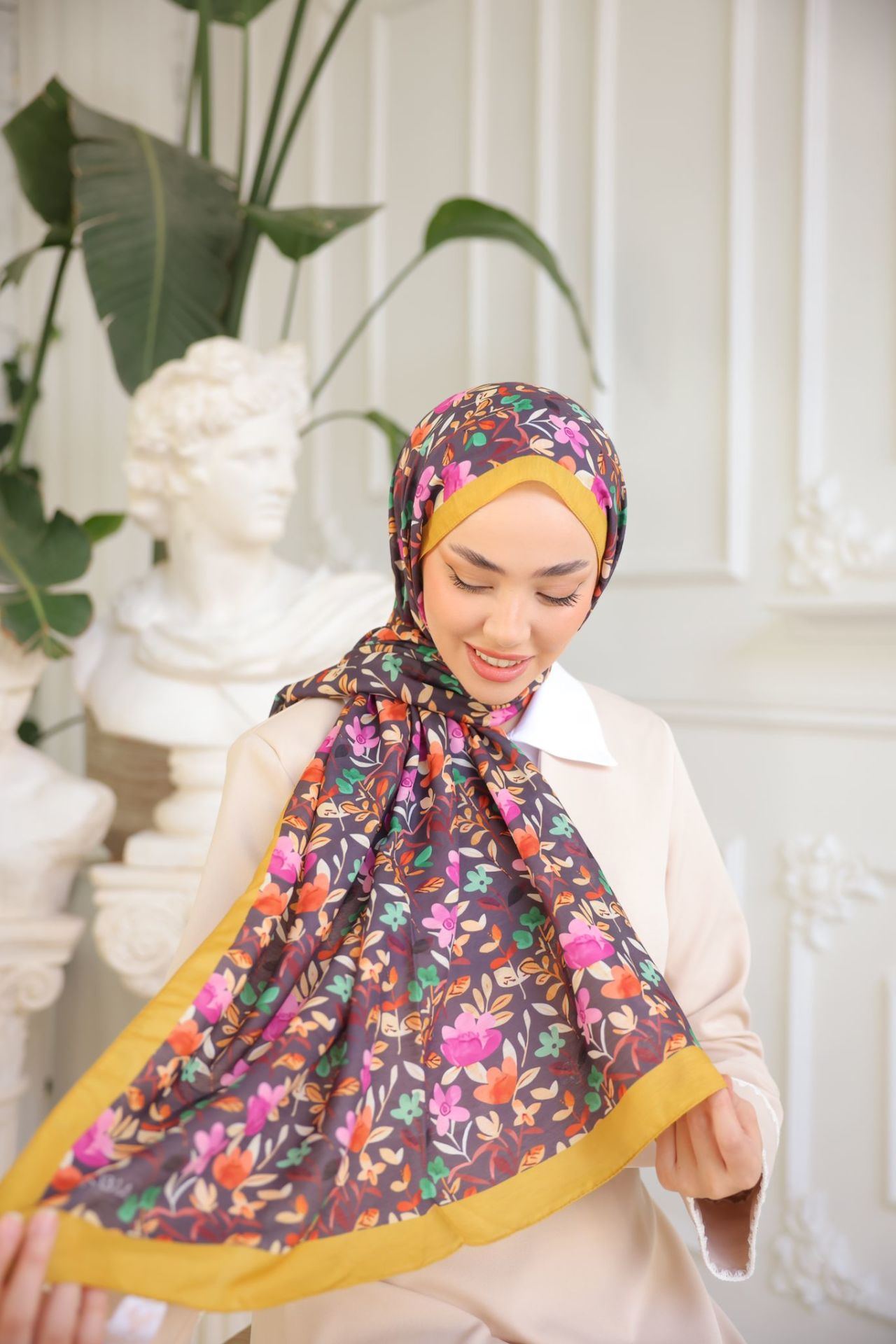 Kamelya Desen Şal ( Hardal ) RTS-1007-9